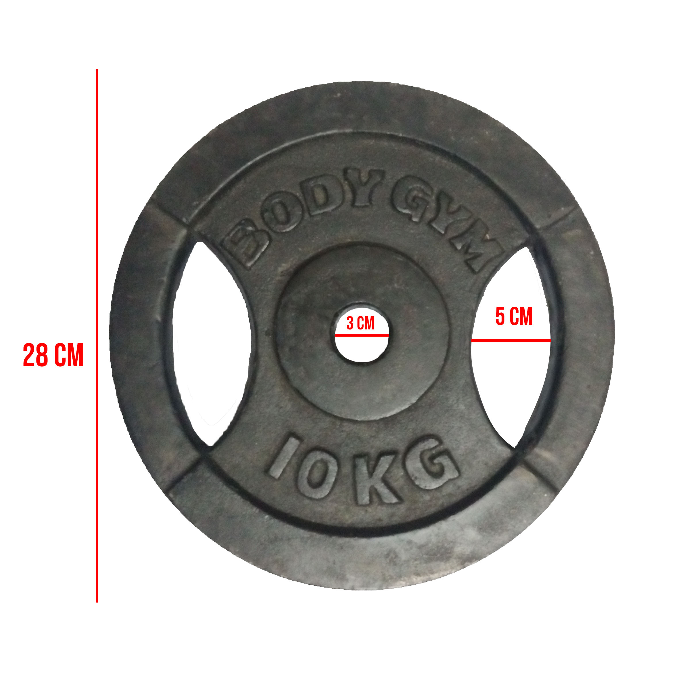 SPESIFIKASI IRON PLATE 20 KG 3 CM - Body Gym Iron Plate Grip 3 cm 10 kg