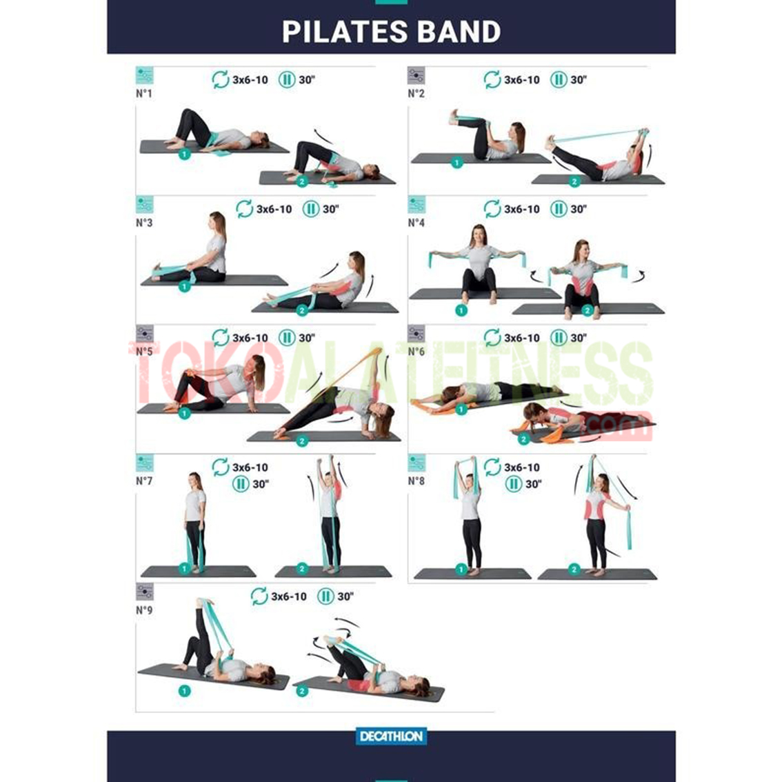 100 pilates resistance elastic band cara pemakaian 2 - Pilates Band Hard Hitam Body Gym